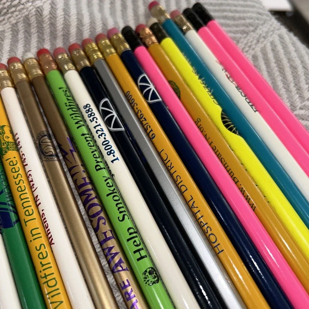 Vintage Advertising Wooden‎ Pencil Lot 1990s Tennessee Banks & Businesses C1